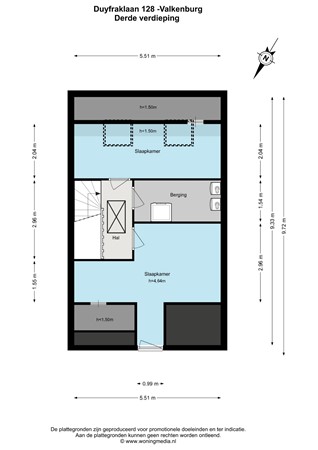 Floorplan - Duyfraklaan 128, 2235 TV Valkenburg